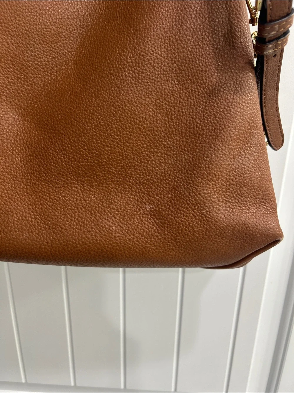 Michael Kors Cognac Leather Tassel Shoulder Satchel